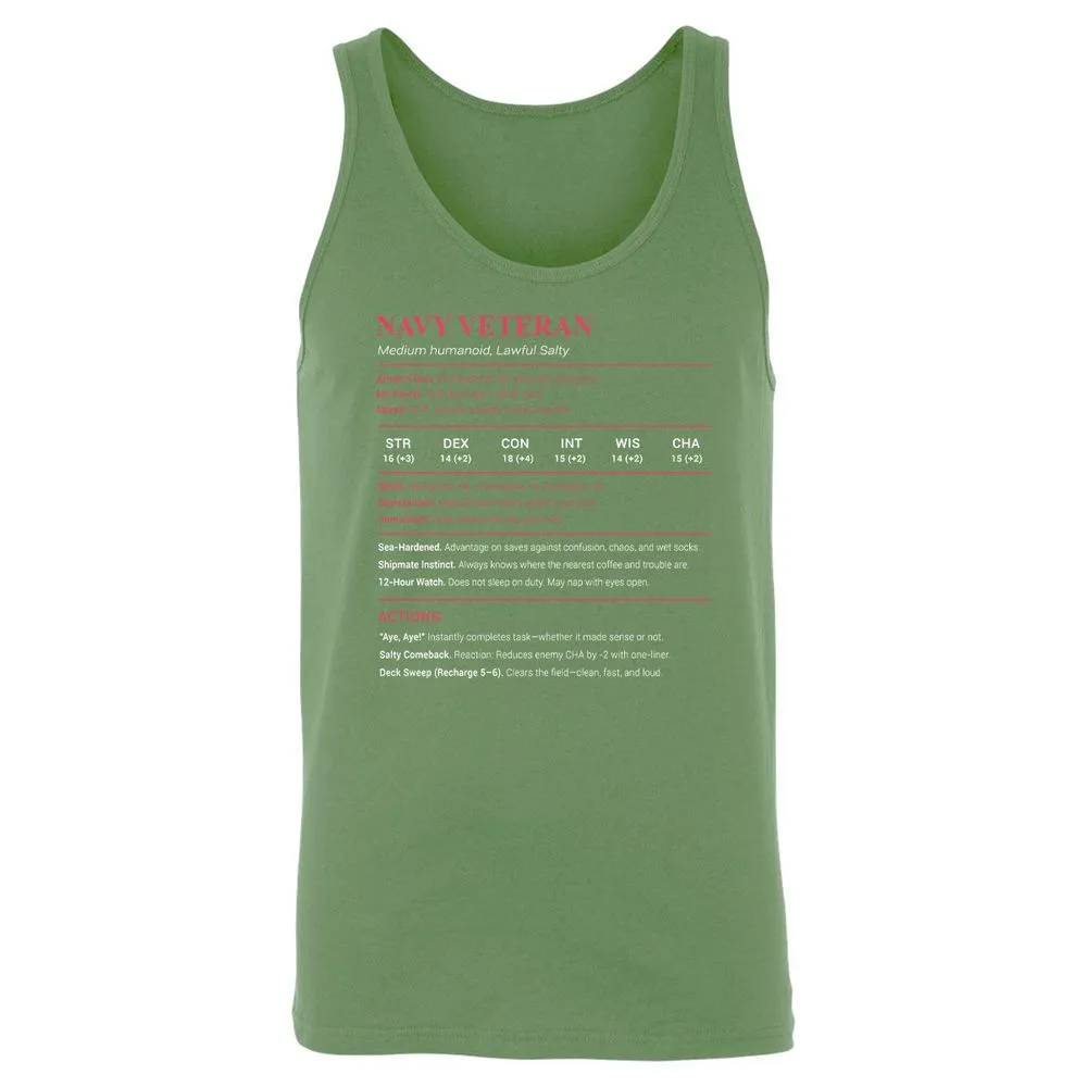 Navy Veteran Unisex Jersey Tank - Leaf - 10