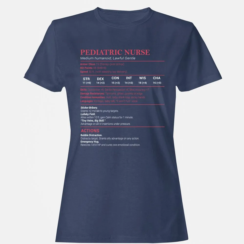 Pediatric Nurse Women's T-Shirt - Navy - 10