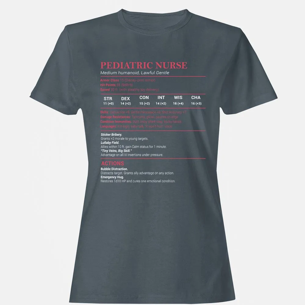 Pediatric Nurse Women's T-Shirt - Charcoal - 3