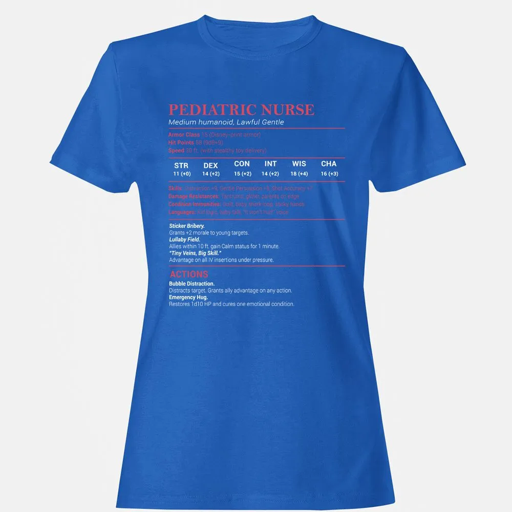 Pediatric Nurse Women's T-Shirt - Royal - 14