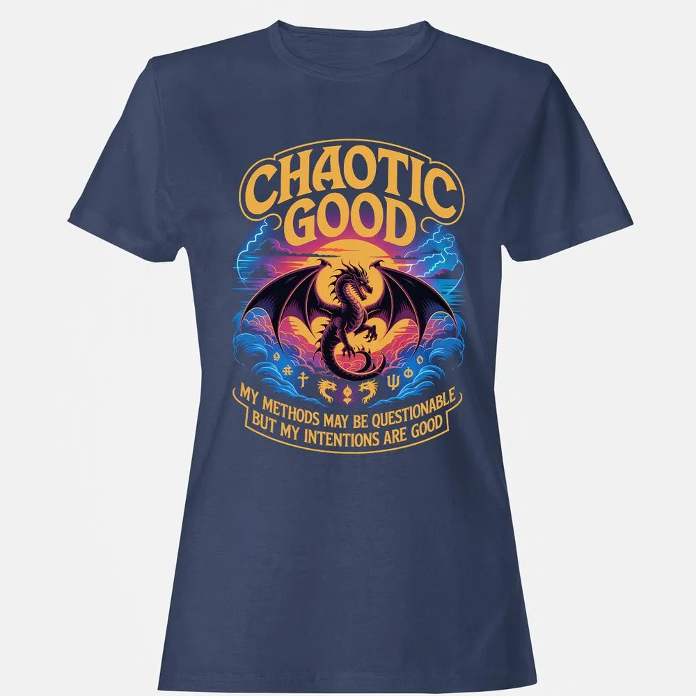 Chaotic Good Women's T-Shirt - Navy - 10