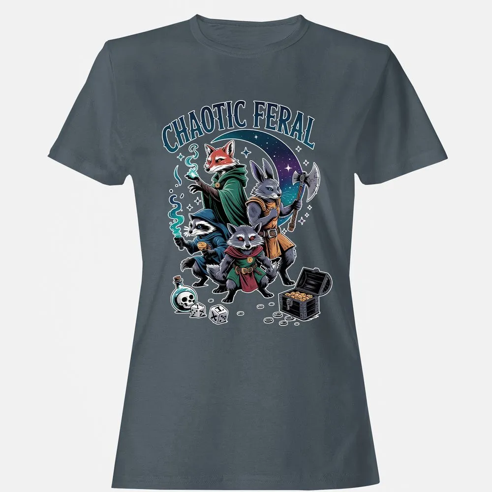 Chaotic Feral Women's T-Shirt - Charcoal - 3