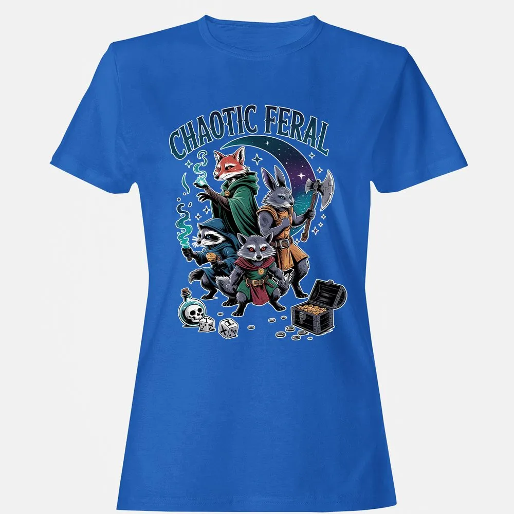 Chaotic Feral Women's T-Shirt - Royal - 14