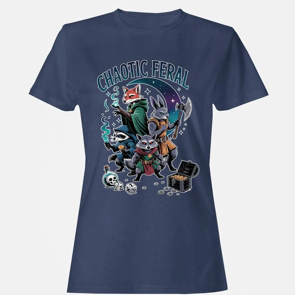 Chaotic Feral Women's T-Shirt - Navy - 10