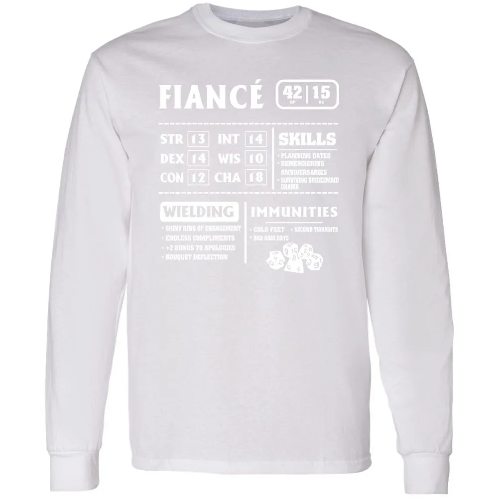 Fiance Stats Long Sleeve T-Shirt - White - 5