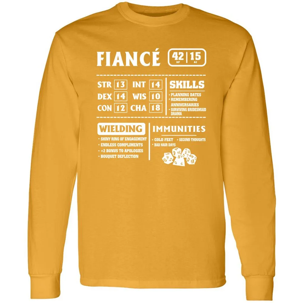 Fiance Stats Long Sleeve T-Shirt - Gold - 9