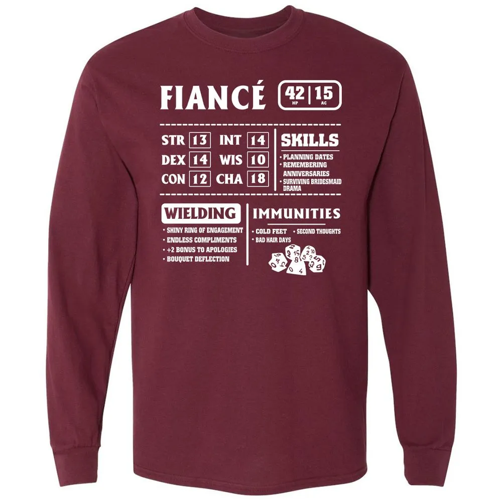 Fiance Stats Long Sleeve T-Shirt - Maroon - 11