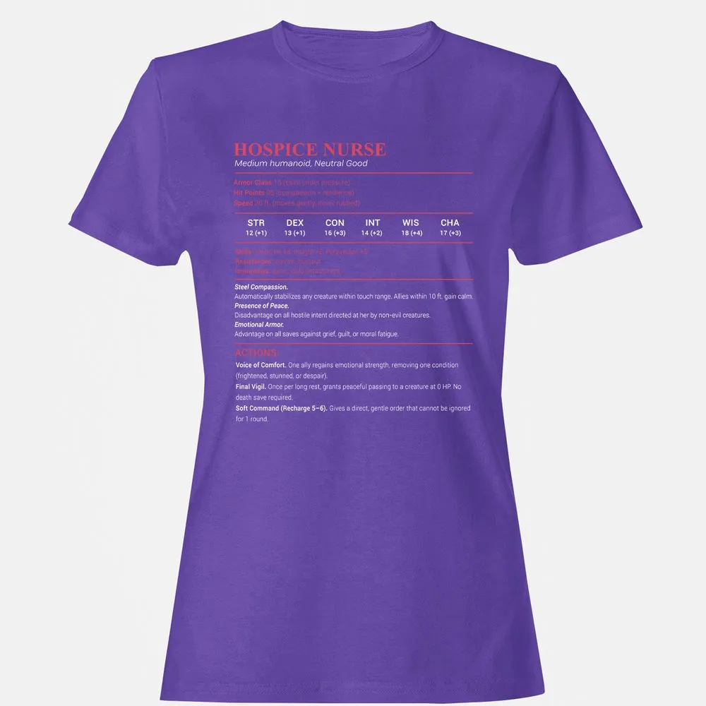 Hospice Nurse Stats Women's T-Shirt - Purple - 12