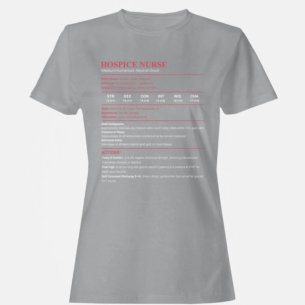 Hospice Nurse Stats Women's T-Shirt - Sport Grey - 15