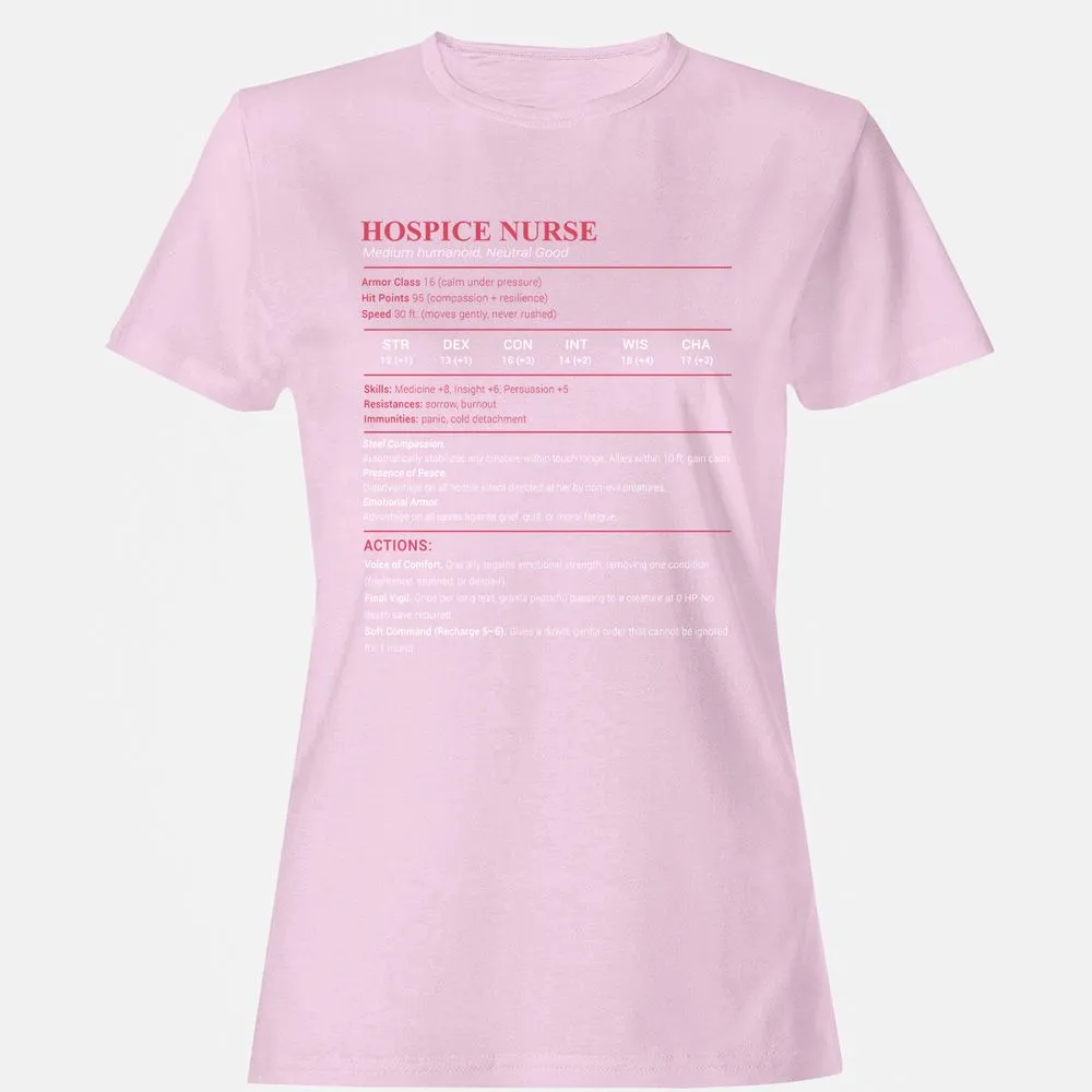 Hospice Nurse Stats Women's T-Shirt - Light Pink - 9