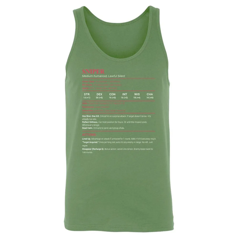 Sniper Stats Unisex Jersey Tank - Leaf - 10