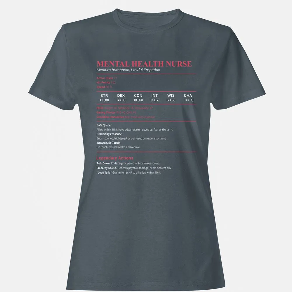 Mental Health Nurse Stats Women's T-Shirt - Charcoal - 3