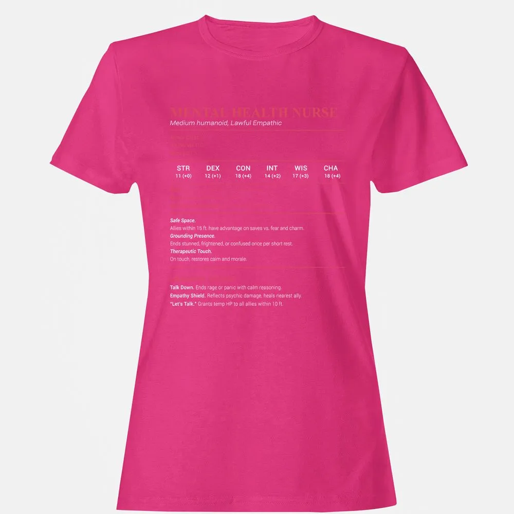 Mental Health Nurse Stats Women's T-Shirt - Heliconia - 6