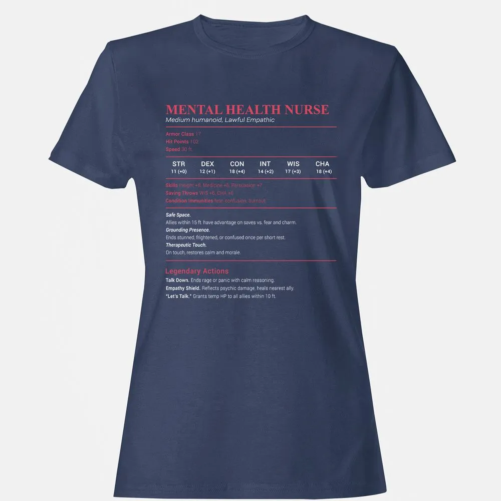 Mental Health Nurse Stats Women's T-Shirt - Navy - 10