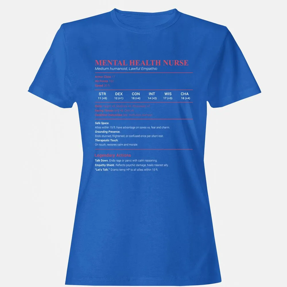 Mental Health Nurse Stats Women's T-Shirt - Royal - 14