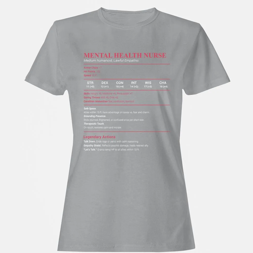 Mental Health Nurse Stats Women's T-Shirt - Sport Grey - 15