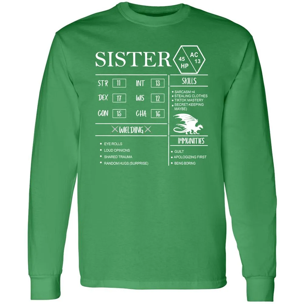 Sister Stats Long Sleeve T-Shirt - Irish Green - 10