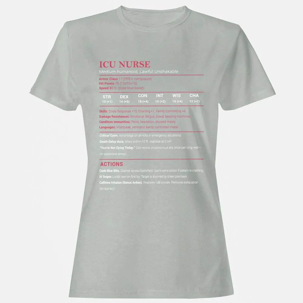 ICU Nurse Stats Women's T-Shirt - Ash - 2
