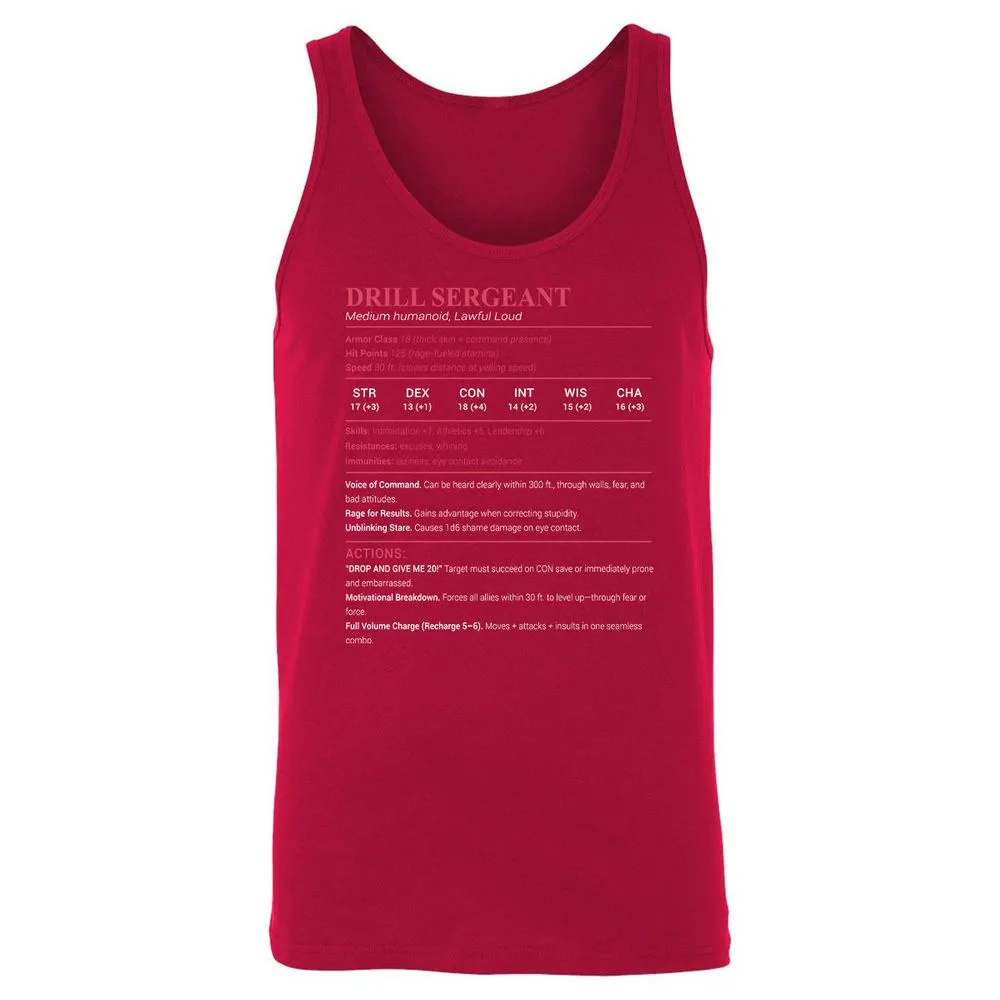 DRILL SERGEANT Unisex Jersey Tank - Red - 11