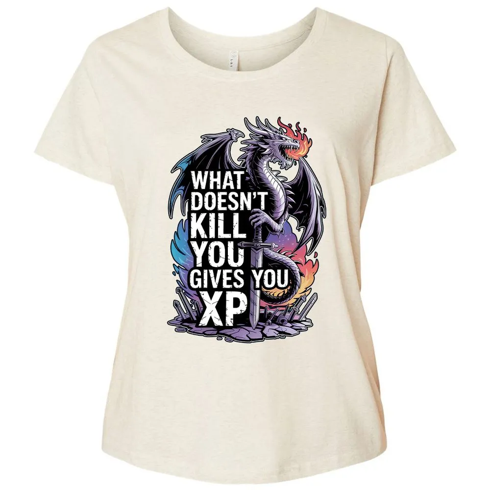 What Doesn't Kill You Dragon Ladies Curvy Jersey - Natural Heather - 8