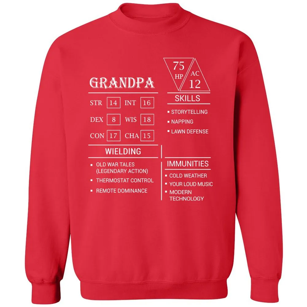 Grandpa Stats Classic Unisex Sweatshirt - Red - 5