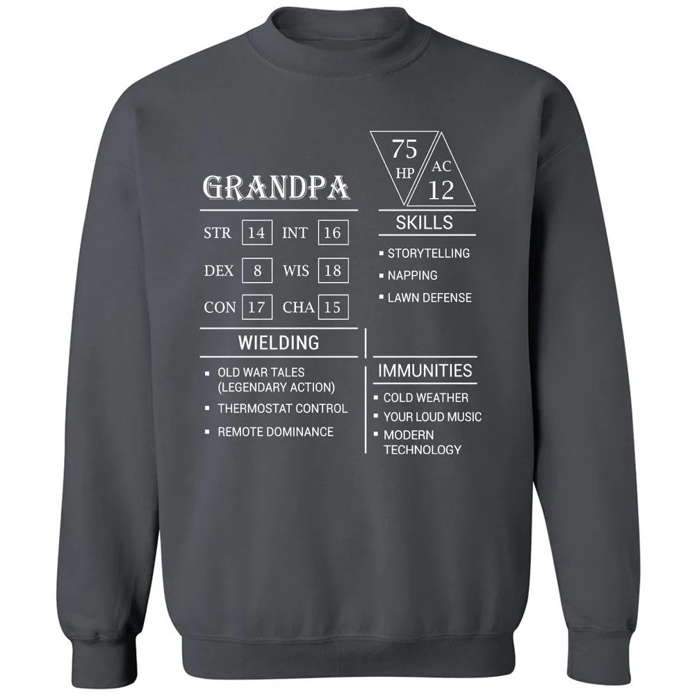 Grandpa Stats Classic Unisex Sweatshirt - Charcoal - 7