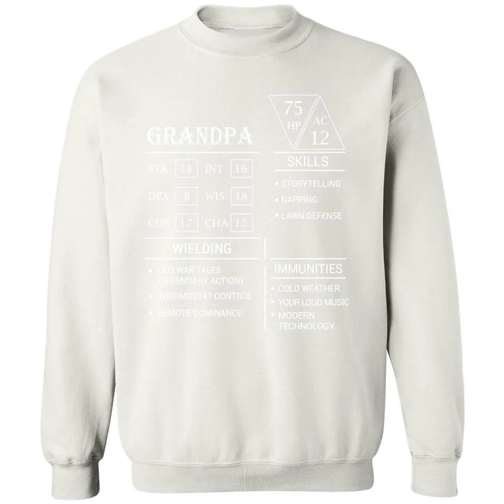 Grandpa Stats Classic Unisex Sweatshirt - White - 12