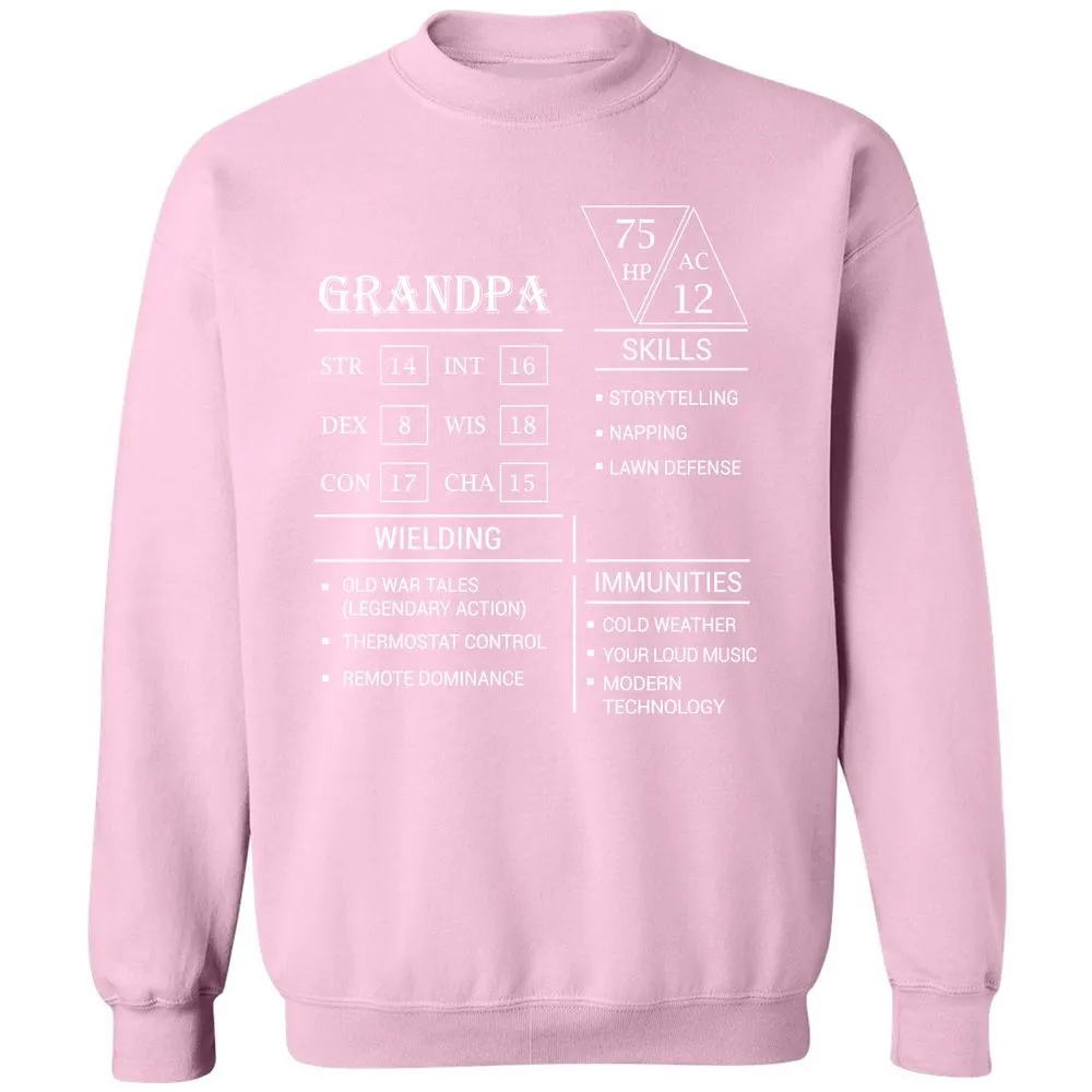 Grandpa Stats Classic Unisex Sweatshirt - Light Pink - 3