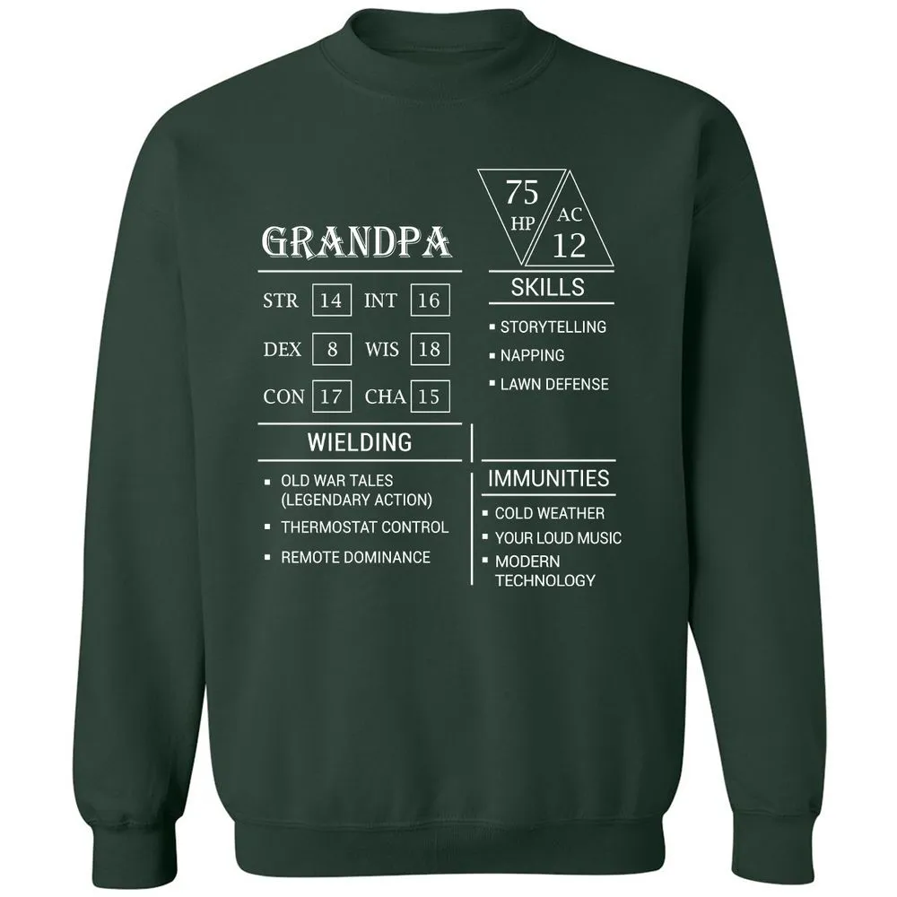 Grandpa Stats Classic Unisex Sweatshirt - Forest Green - 4