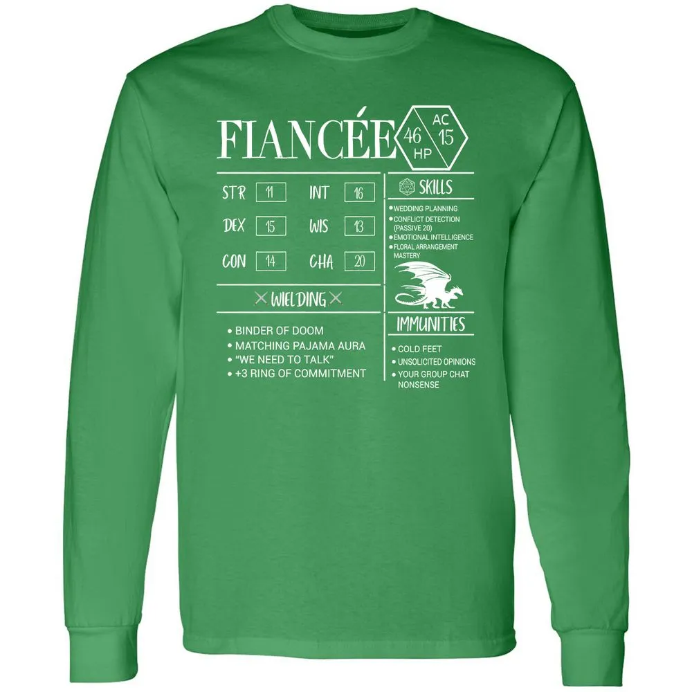 Fiancee Stats Long Sleeve T-Shirt - Irish Green - 10