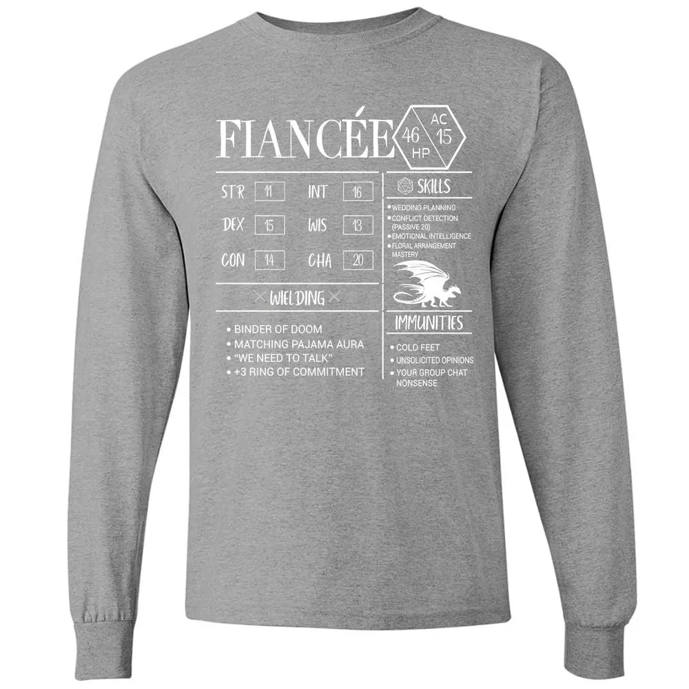 Fiancee Stats Long Sleeve T-Shirt - Graphite Heather - 6