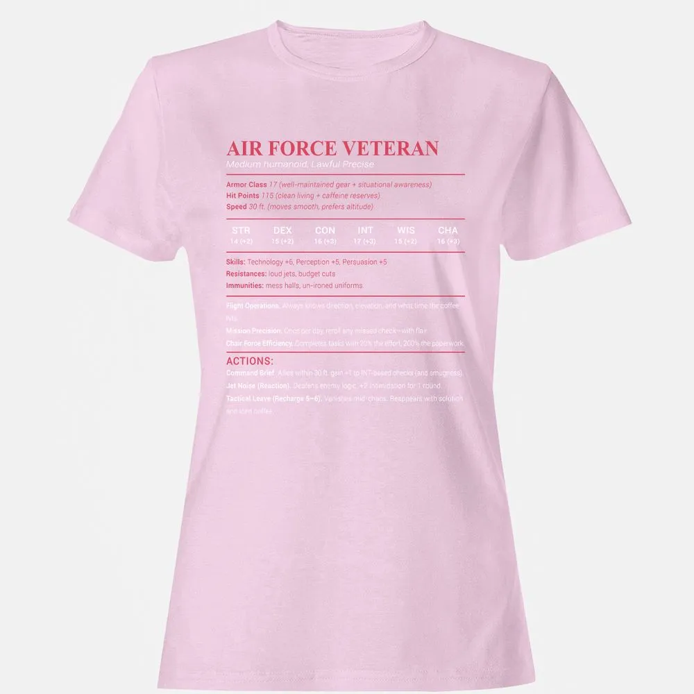 Air Force Veteran Women's T-Shirt - Light Pink - 9