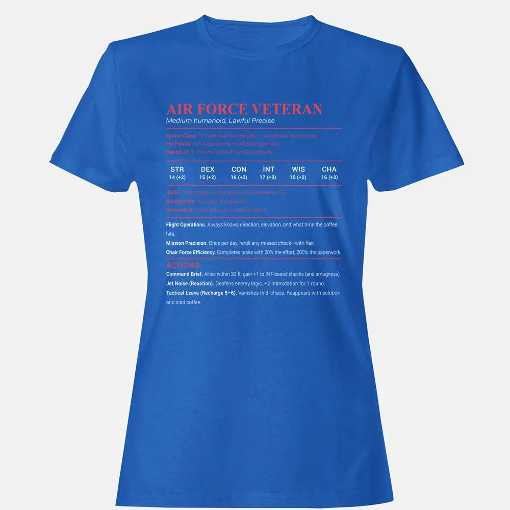 Air Force Veteran Women's T-Shirt - Royal - 14