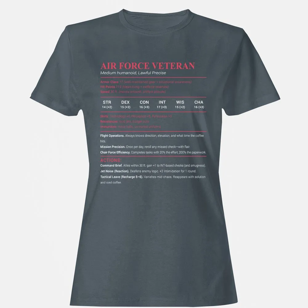 Air Force Veteran Women's T-Shirt - Charcoal - 3