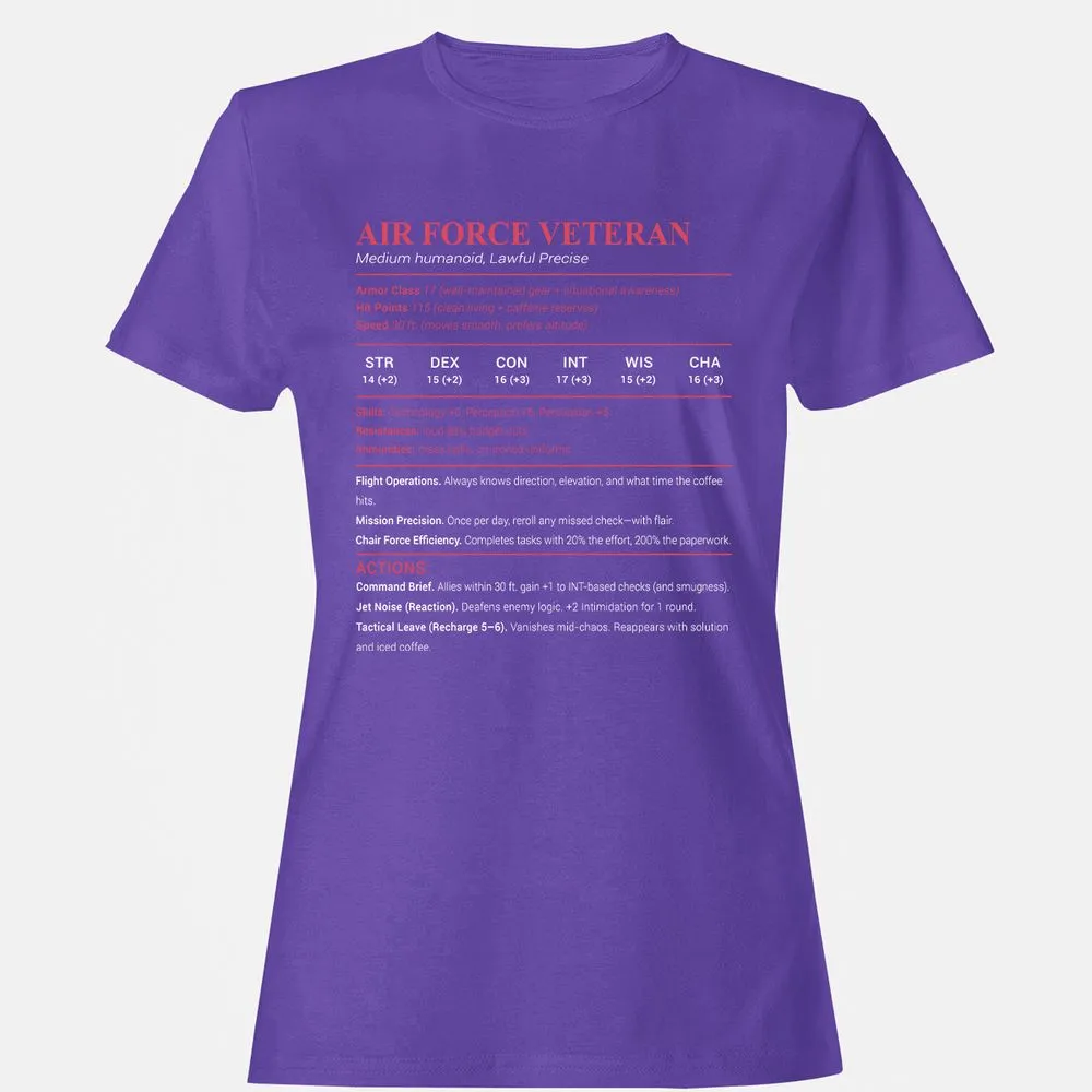 Air Force Veteran Women's T-Shirt - Purple - 12