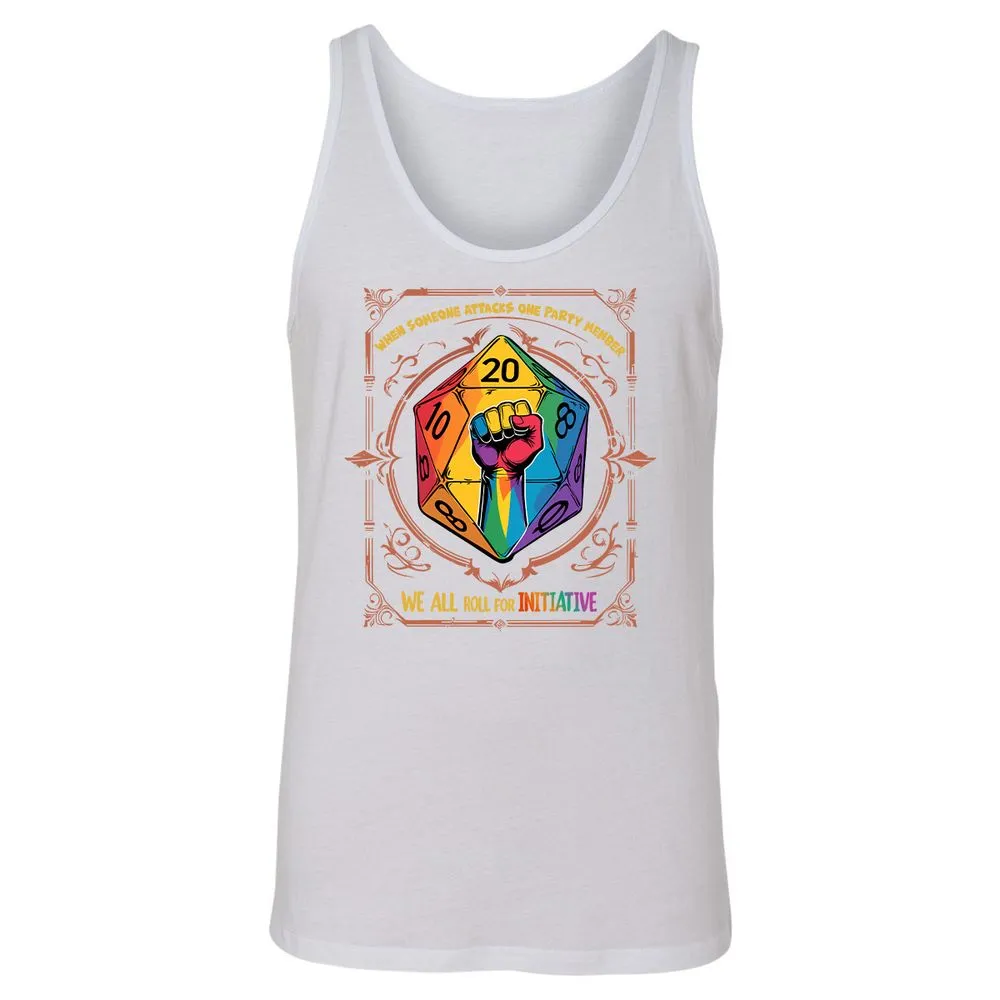 Roll For Initiative Unisex Jersey Tank - White - 14