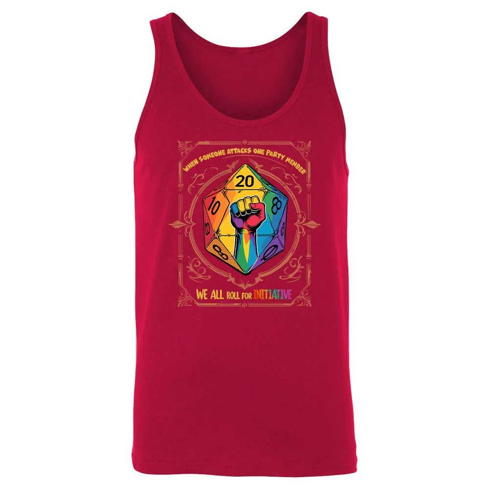Roll For Initiative Unisex Jersey Tank - Red - 11