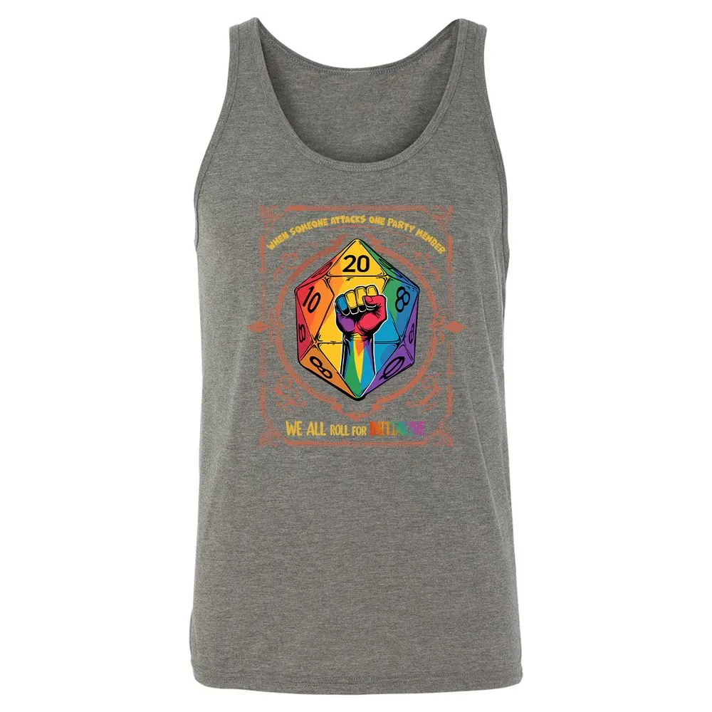 Roll For Initiative Unisex Jersey Tank - Grey Triblend - 8
