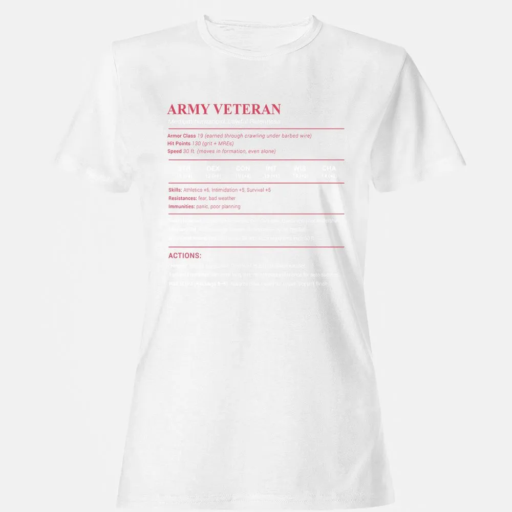 Army Veteran Women's T-Shirt - White - 16