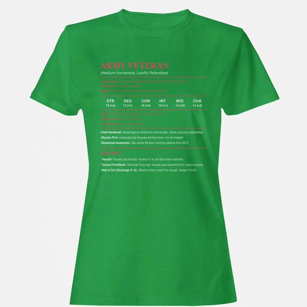Army Veteran Women's T-Shirt - Irish Green - 7
