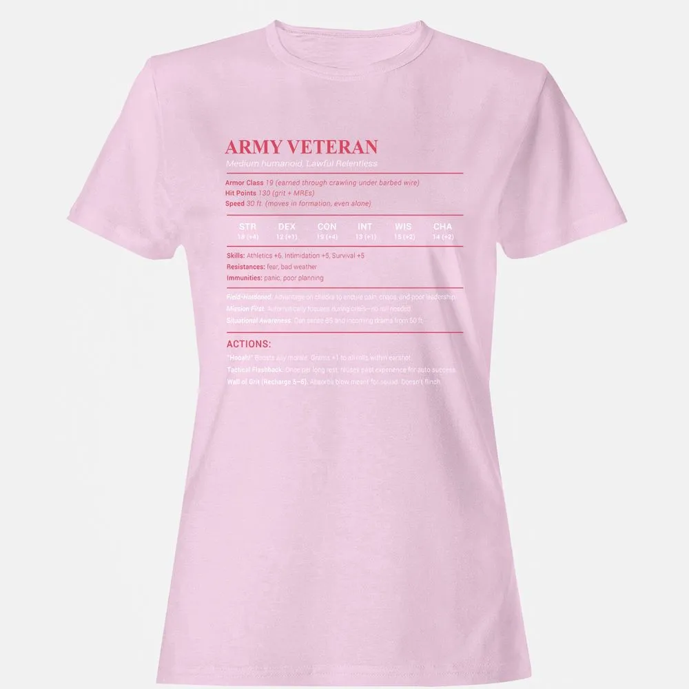 Army Veteran Women's T-Shirt - Light Pink - 9