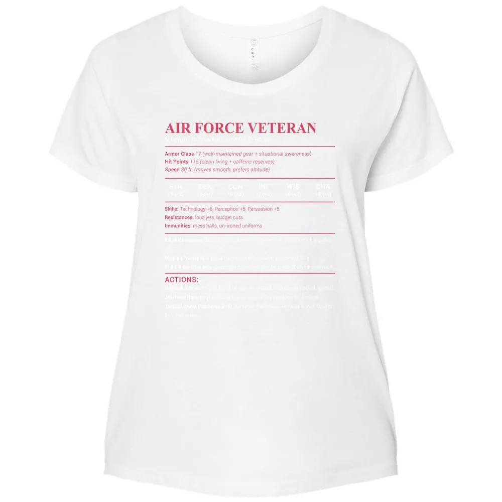 Air Force Veteran Ladies Curvy Jersey - White - 6