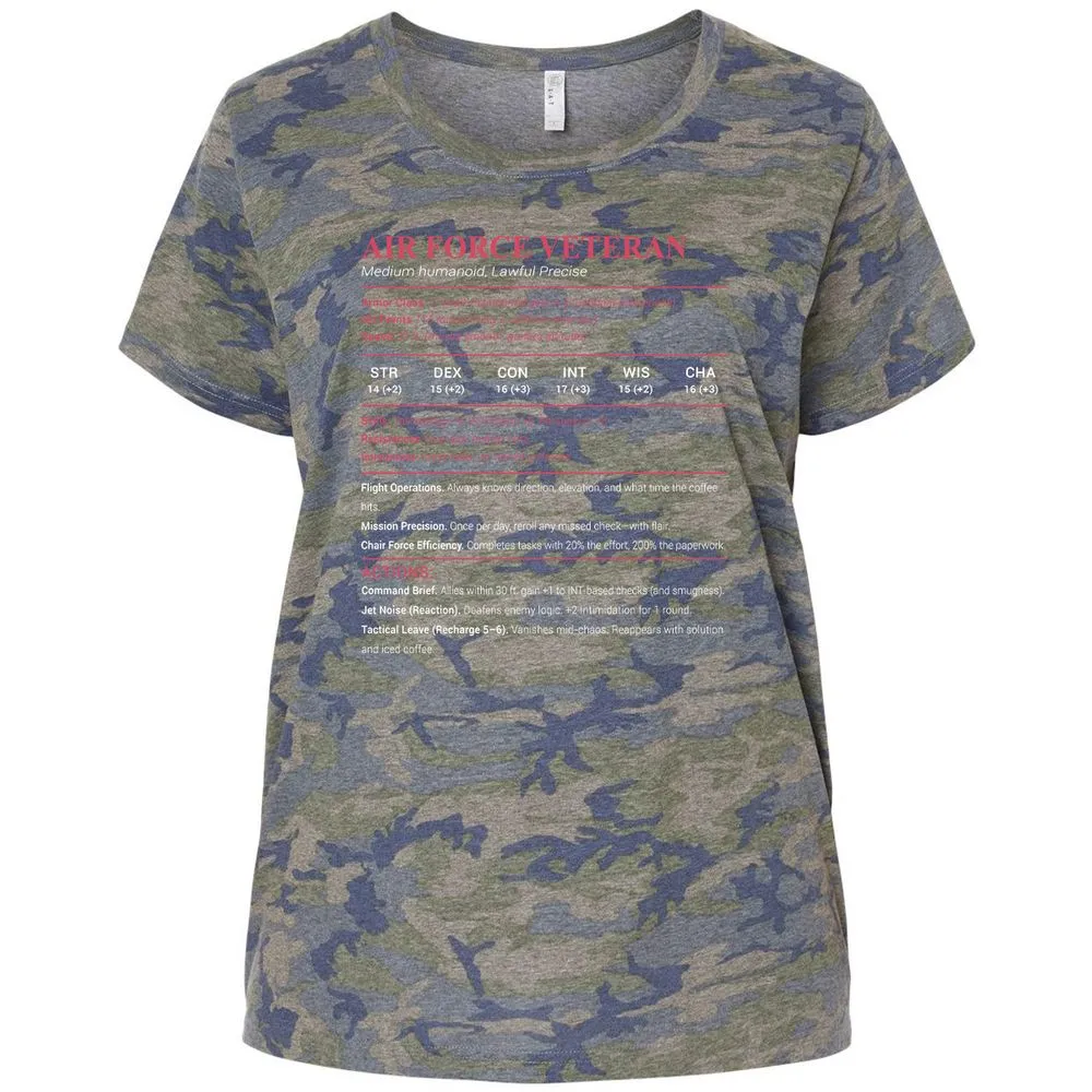 Air Force Veteran Ladies Curvy Jersey - Vintage Camo - 5