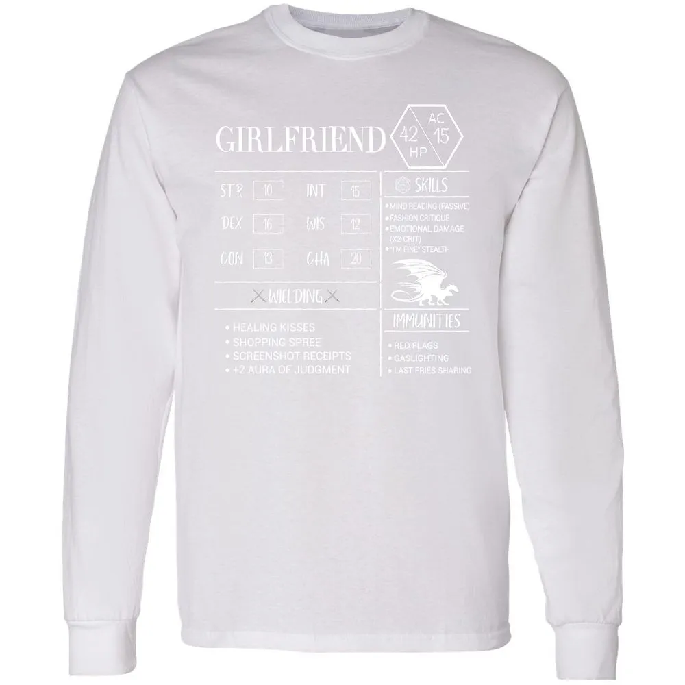 Girlfriend Stats Long Sleeve T-Shirt - White - 5
