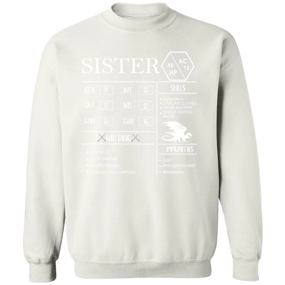 Sister Stats Classic Unisex Sweatshirt - White - 12