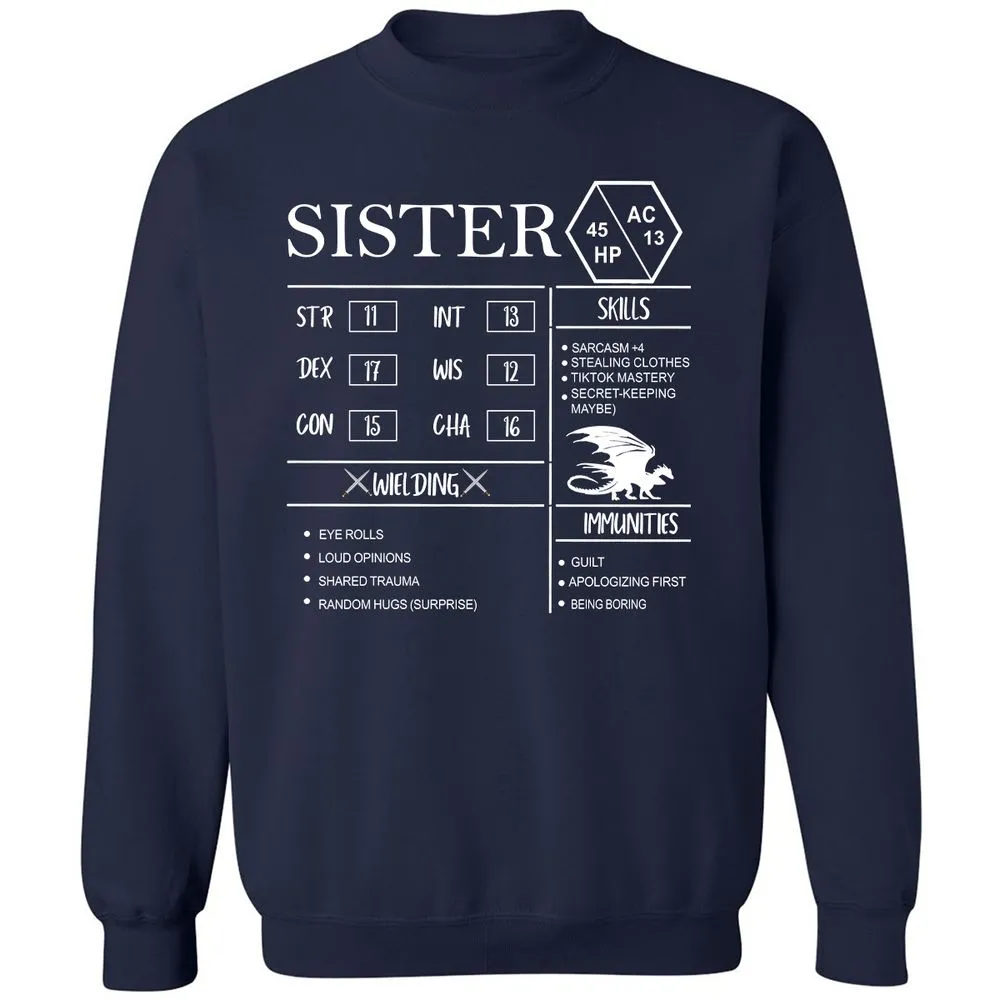 Sister Stats Classic Unisex Sweatshirt - Navy - 2