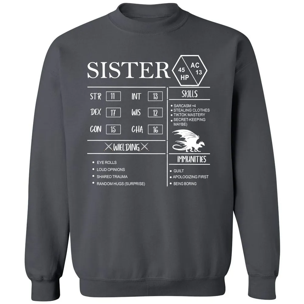 Sister Stats Classic Unisex Sweatshirt - Charcoal - 7