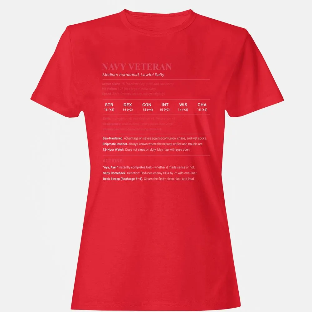 Navy Veteran Women's T-Shirt - Red - 13