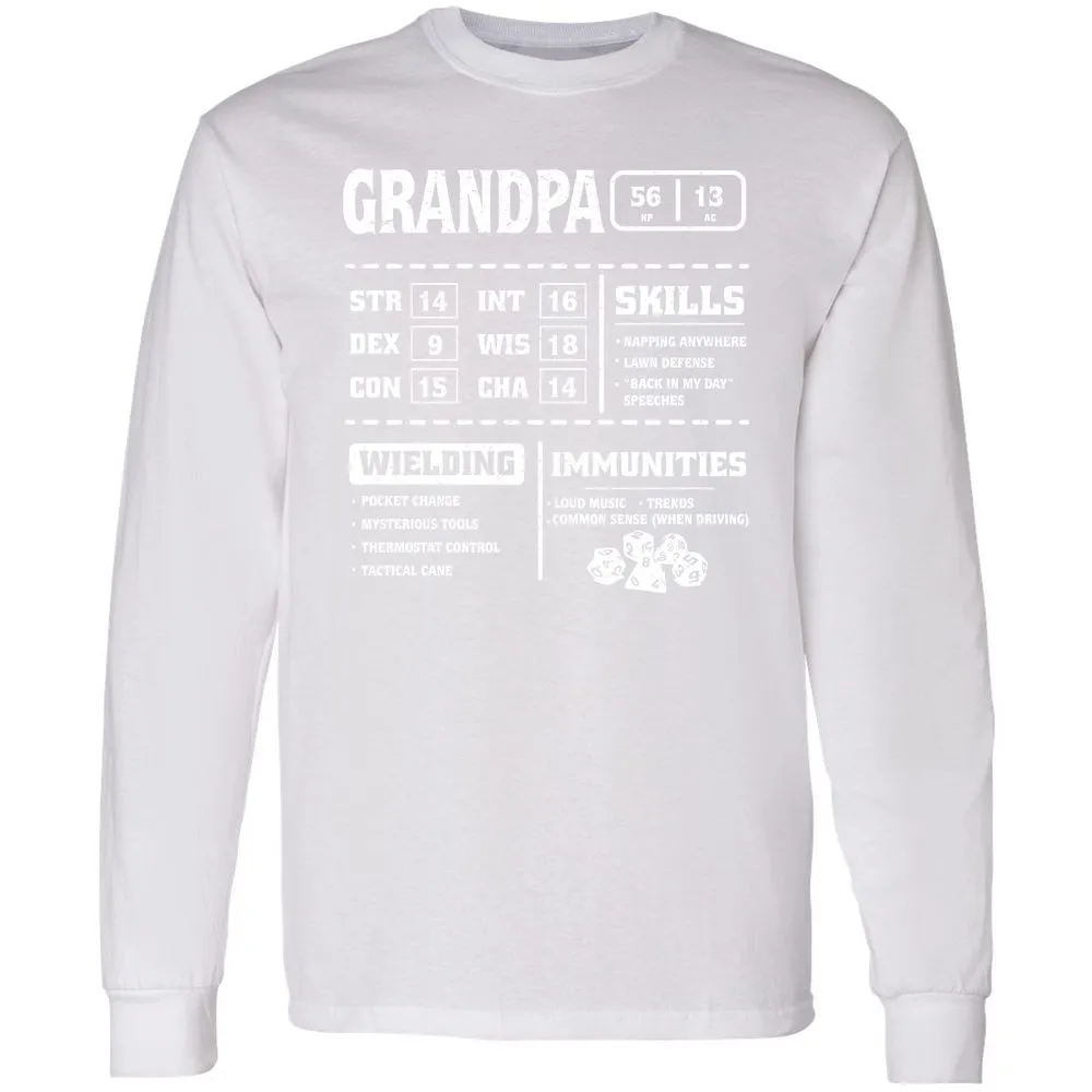Grandpa Stats 2 Long Sleeve T-Shirt - White - 5