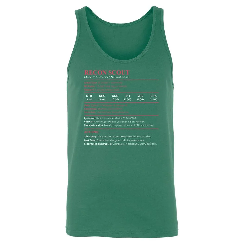Recon Scout Unisex Jersey Tank - Kelly - 9